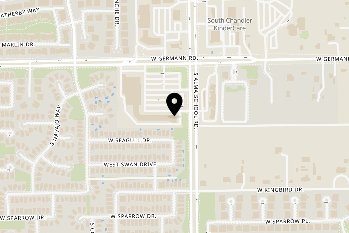 Map showing the location of Morning Jam on 2040 S Alma School Rd #3 in Chandler